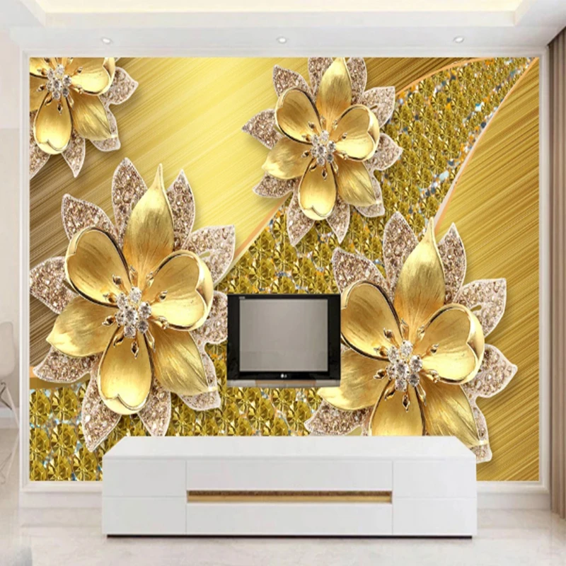 

Floral Wallpapers Designs Jewelry Gold Diamond Wallpaper Home Decoration
