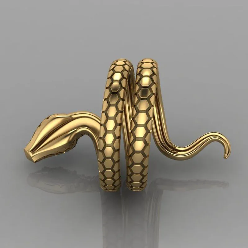 

charming Creative snake shaped ring with Sapphire Blue Zircon for men and women