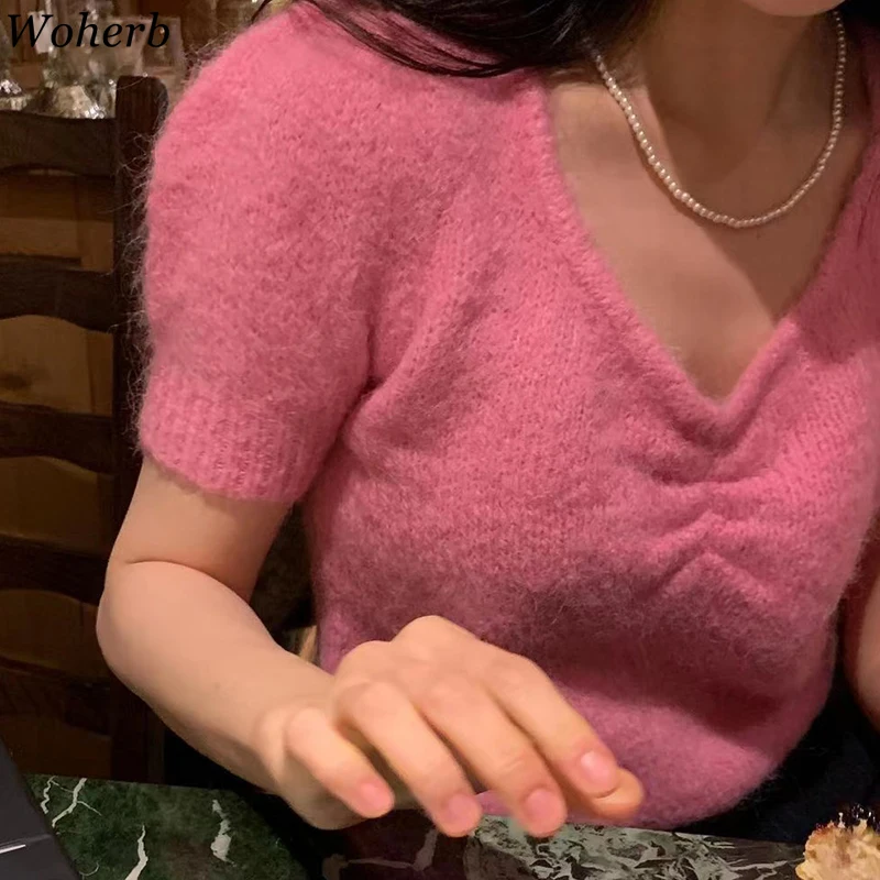 Милые пуловеры Woherb топы женская осенняя одежда женский свободный джемпер с