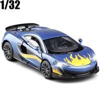 132 mclaren 600lt p1 650s die cast alloy car model pull back 4 doors open collectibles kids gift toy free shipping