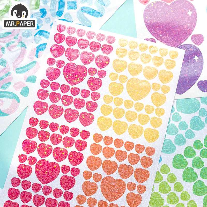 

Mr Paper 4 Designs Ins Style Color Collection Book Decoration Series DIY Decorative Collage Material Plain Board Sticker