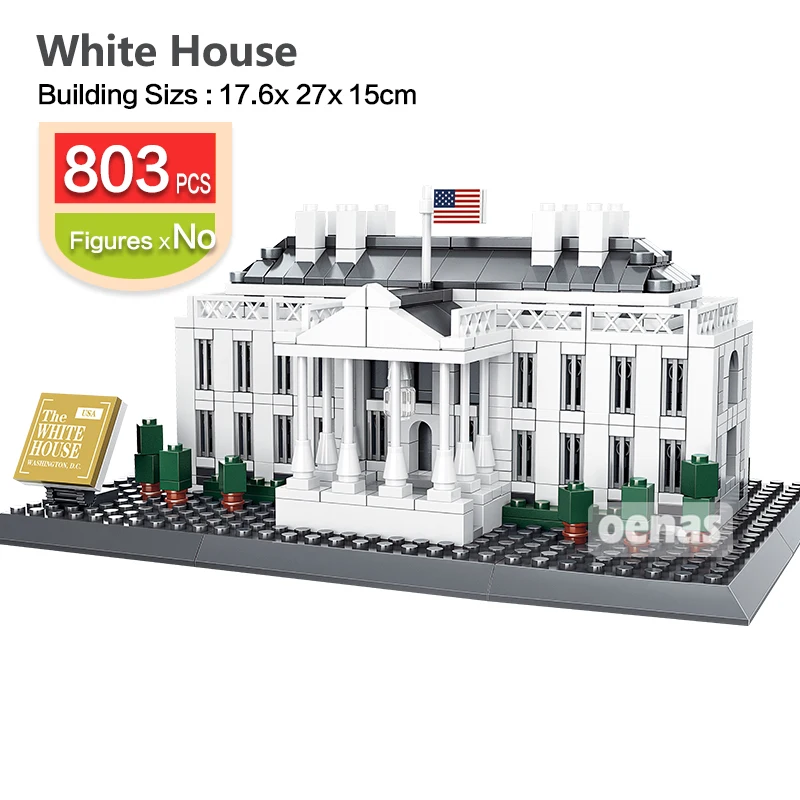 

Technic blocks Moc The White House of Washington Building Blocks Bricks landmark Educational Toys DIY with friends Home Decor