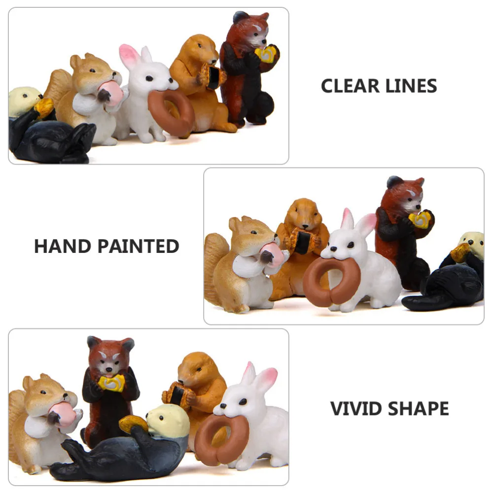 

10Pcs Artificial Mini Animals Figurine Home Decor Animals Desktop Adornments