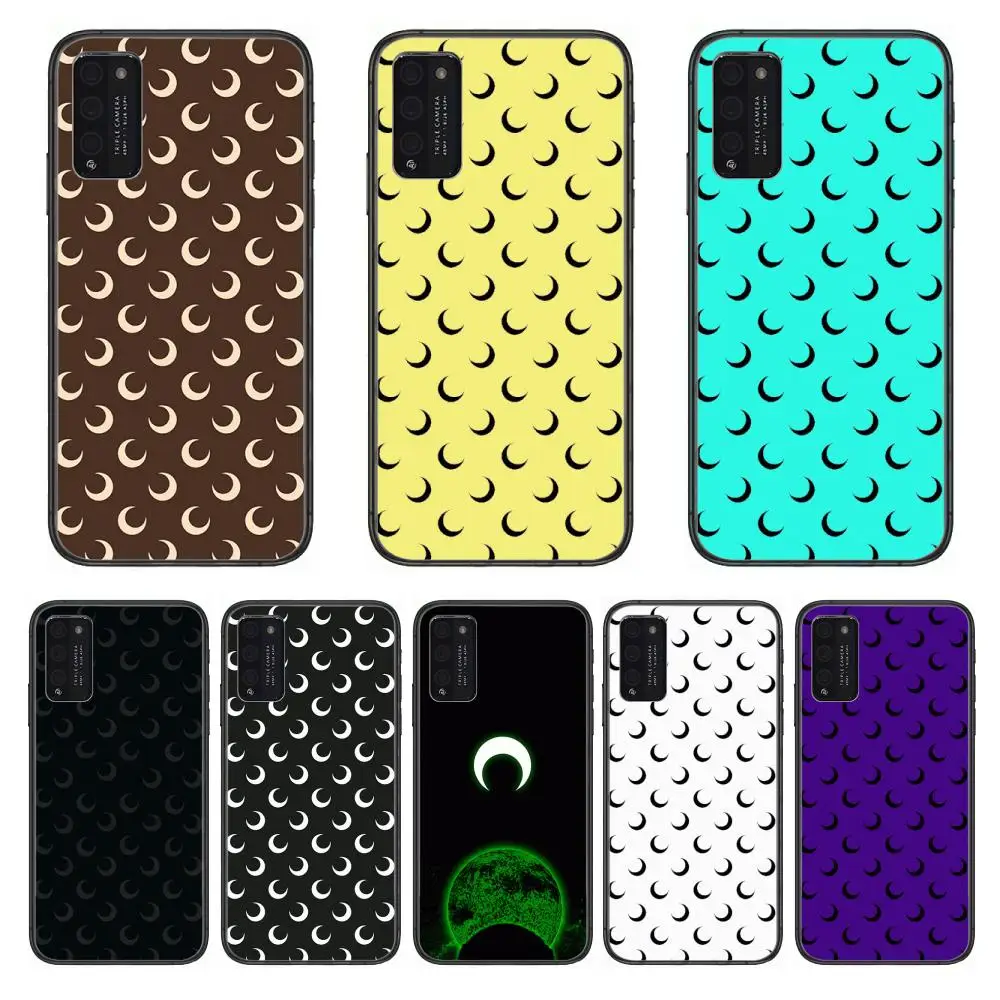 

Tide brand moon style Clear Phone Case For Huawei Honor 10 20 30 9 X Pro Lite V 5G RU Black Etui Coque Hoesjes Comic Fashion