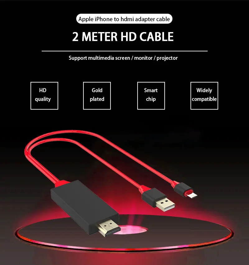HDMI кабель HD 1080P HDMI конвертер адаптер usb-кабель кабель для iPhone iPad для MHL Android телефон