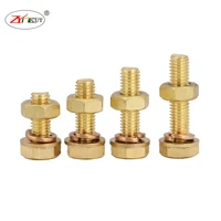 m3 m4 m5 m6 m8 m10 m12 brass hexagon screw set brass hexagon extended bolt with nut and gasketall copper screw combination