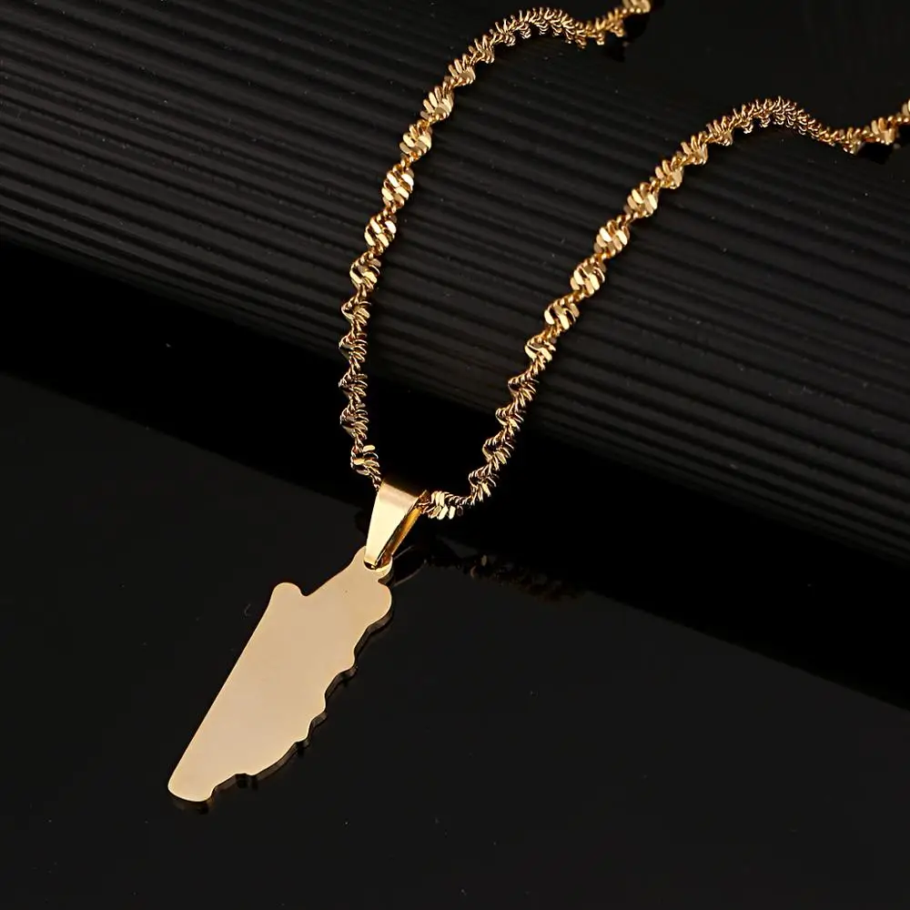 

Нержавеющая сталь Мода Белиз карта кулон ожерелья Золото Цвет Белиз карты цепи ювелирные изделия