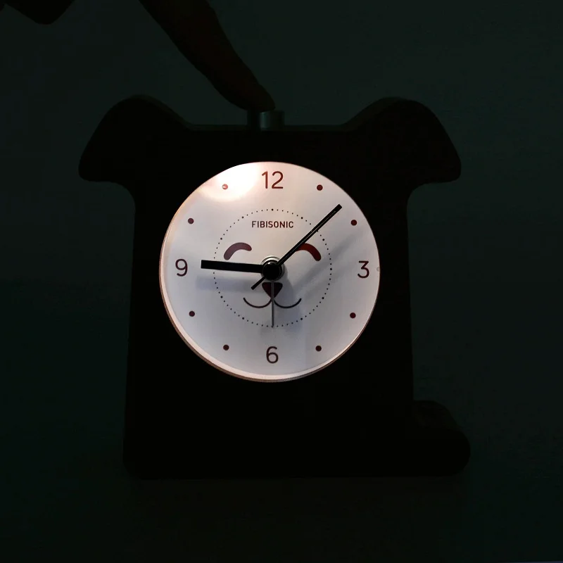 Современный будильник для собаки с подсветкой деревянный Настольный светильник