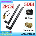 2 шт., антенна 2,4 ГГц 5 дБи sma wlan Wi-Fi 2,4 ГГц