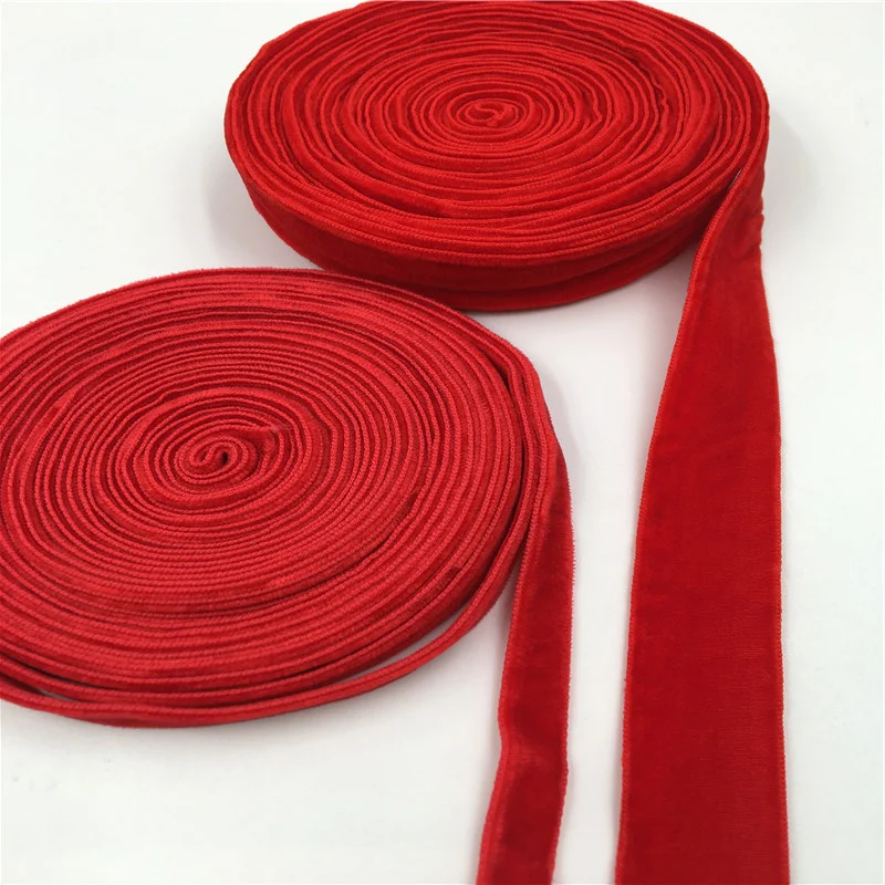 Двусторонняя нейлоновая красная бархатная лента 9/19 мм украшение для свадебной
