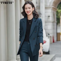 elegant womens suit trousers two piece 2022 autumn and winter double breasted ladies jacket professional wear casual trousers