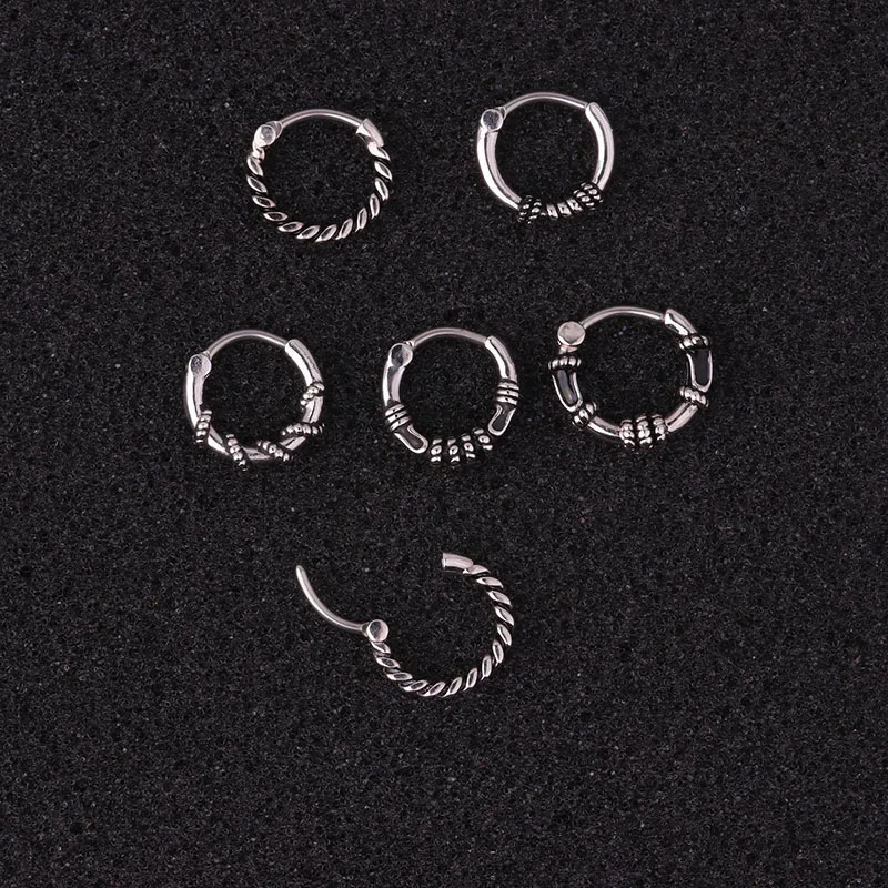 

1PC 16G Stainless Steel Vintage Silver Color Septum Hoop Nose Ear Piercing Jewelry Helix Cartilage Daith Snug Earring
