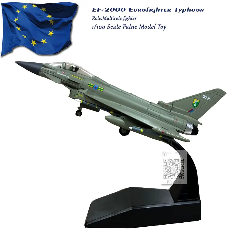 Амер 1/100 весы Eurofighter Typhoon EF 2000 многоцелевой истребитель Литье металла военный