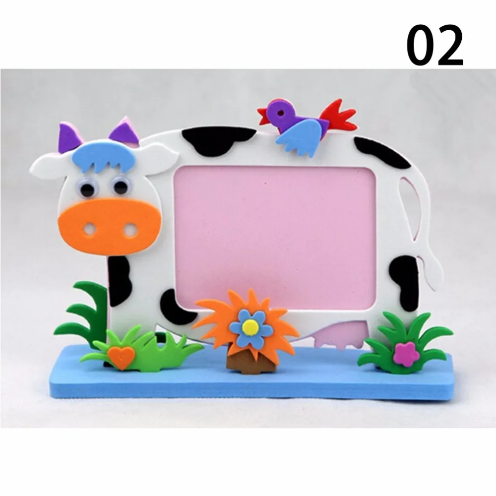 

DIY Kids Kits Educational toys Bee Owl Giraffe Dinosaur Elephant Cow Turtle EVA Photo Frame Foam Craft Toy
