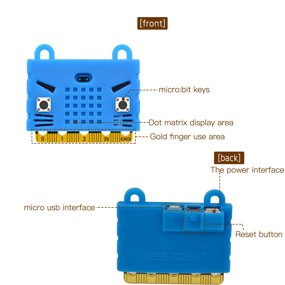 Привет-к! Силиконовый защитный чехол в форме симпатичного Тигра для micro:bit board (без