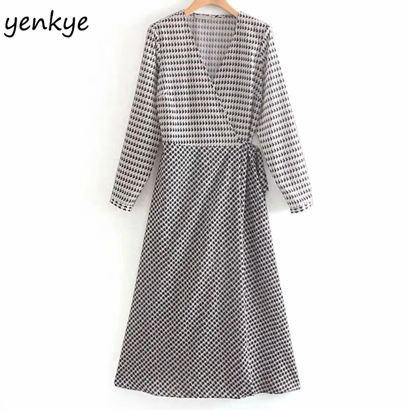 Женское винтажное лоскутное повседневное длинное платье с рисунком гусиные