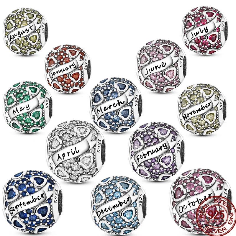 

silver color December Birthstone Beads Fit Original pandora Bracelet&Bangle Making Fashion DIY Jewelry