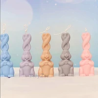 fancy long ears rabbit silicone mold scented candle making rabbit mold easter bunny design decoration candle