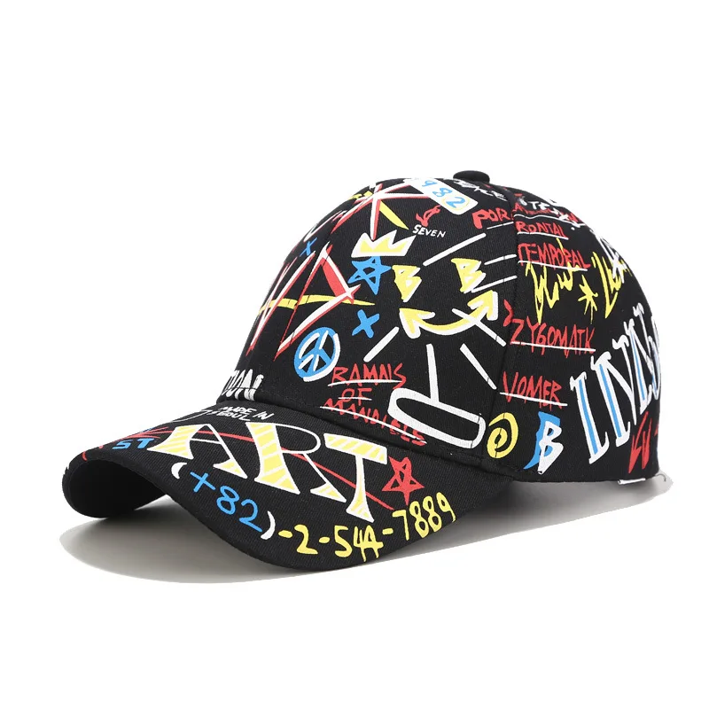 

Lady Trendy Street Shooting Wild Print Student Hip-hop Sunscreen Graffiti Baseball Cap Gorras Para Hombre De Marca Bone Feminino