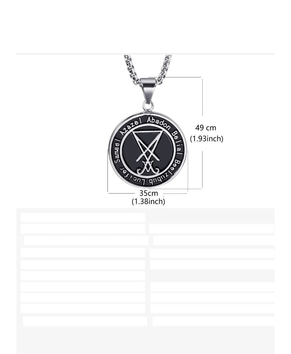 Для мужчин Нержавеющая сталь кулон ожерелье печатка сатаны sigil of Lucifer обе стороны Бафомет Коза дьявол с изображением перевернутой пентаграммы цепи