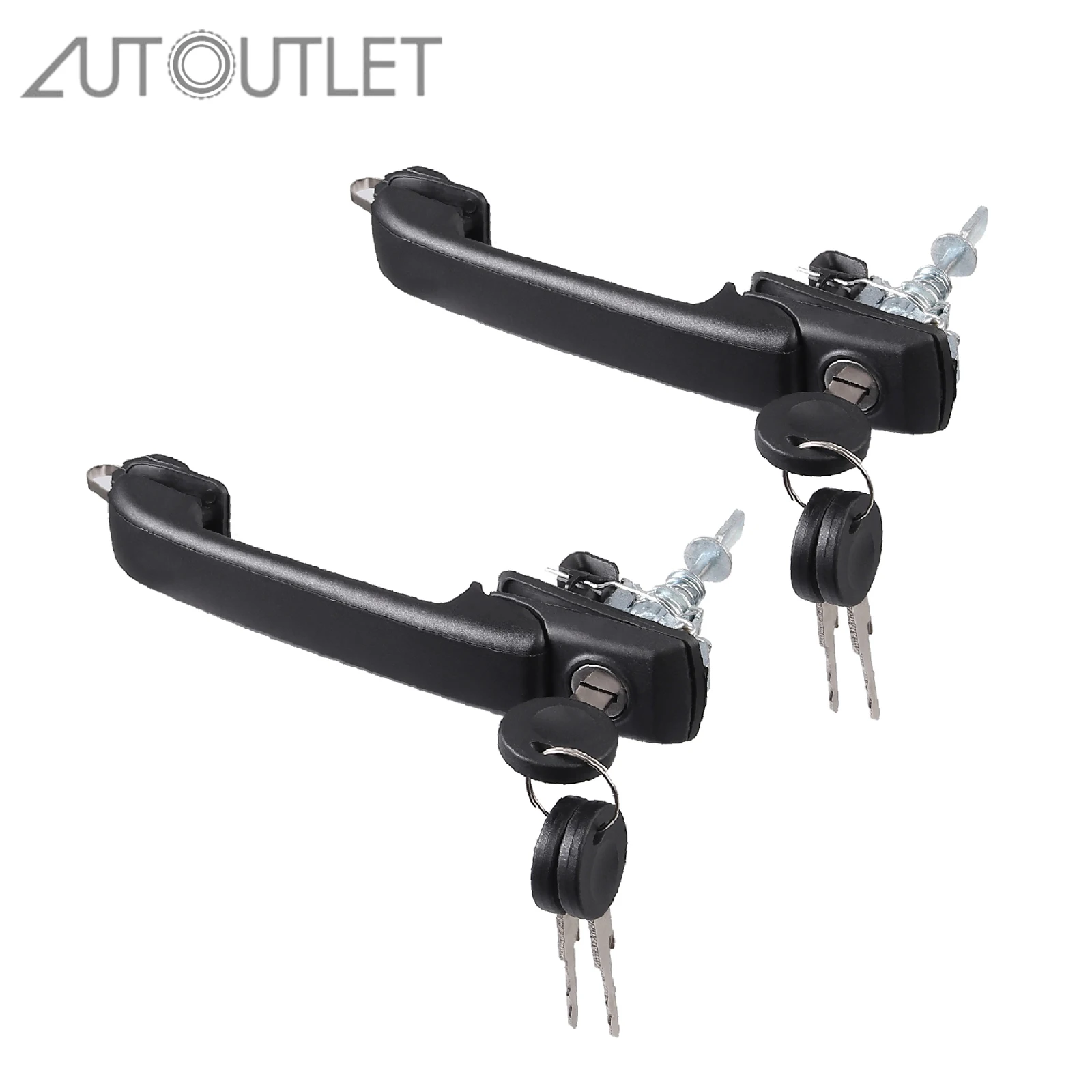 

AUTOUTLET Car Door Handle Lock Locking System Complete Set Tailgate Ignition Locks with Keys OE Number 1H0898081 Black Color