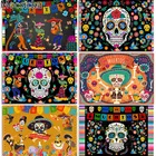 Декорации Mocsicka, День мертвых, Мексиканский сахарный череп, праздвечерние чные украшения, баннер