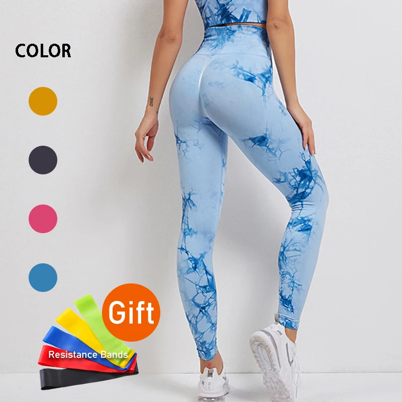 

Women's Tracksuit 2021 Tie-Dyed Leggings Yoga Training Pants High Waist Tights Sportswear Suit For Fitness Jogging Sports