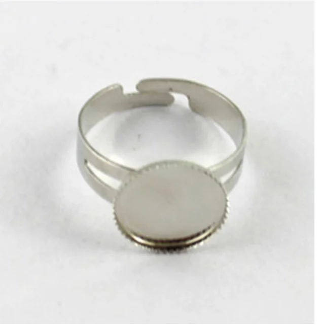 

FREE SHIPPING 120PCS Adjustable Ring Blank Glue-on 12mm ROUND #20554