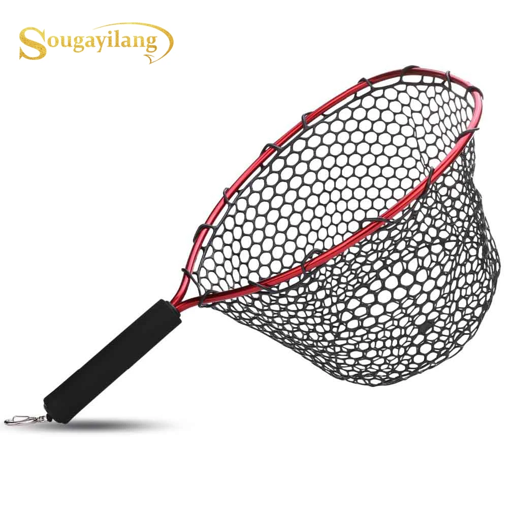 Sougayilang Высококачественная рыболовная сеть для ловли нахлыстом 34 см красная