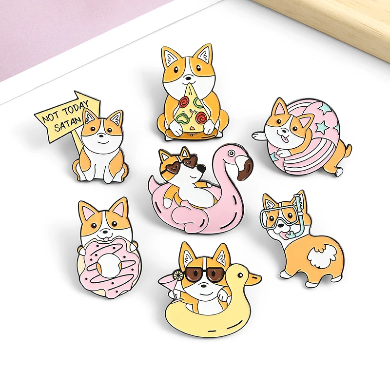 Эмалированная булавка NOT TODAY сатана брошь для дайвинга лацкана сумки мультяшная