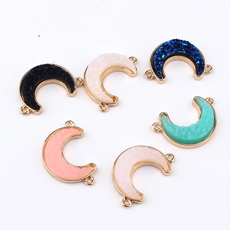 Соединитель с двумя отверстиями в виде Луны 10 шт. фурнитура для браслета