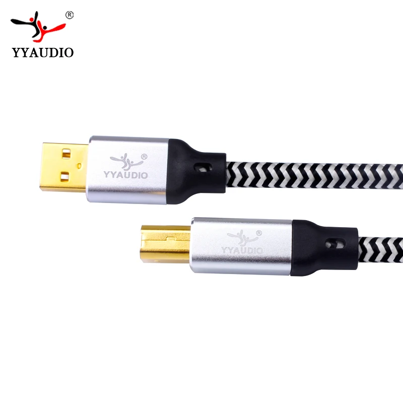 YYAUDIO Hi End OCC посеребренный USB аудио кабель для передачи данных DAC hifi A B usb кабель|usb