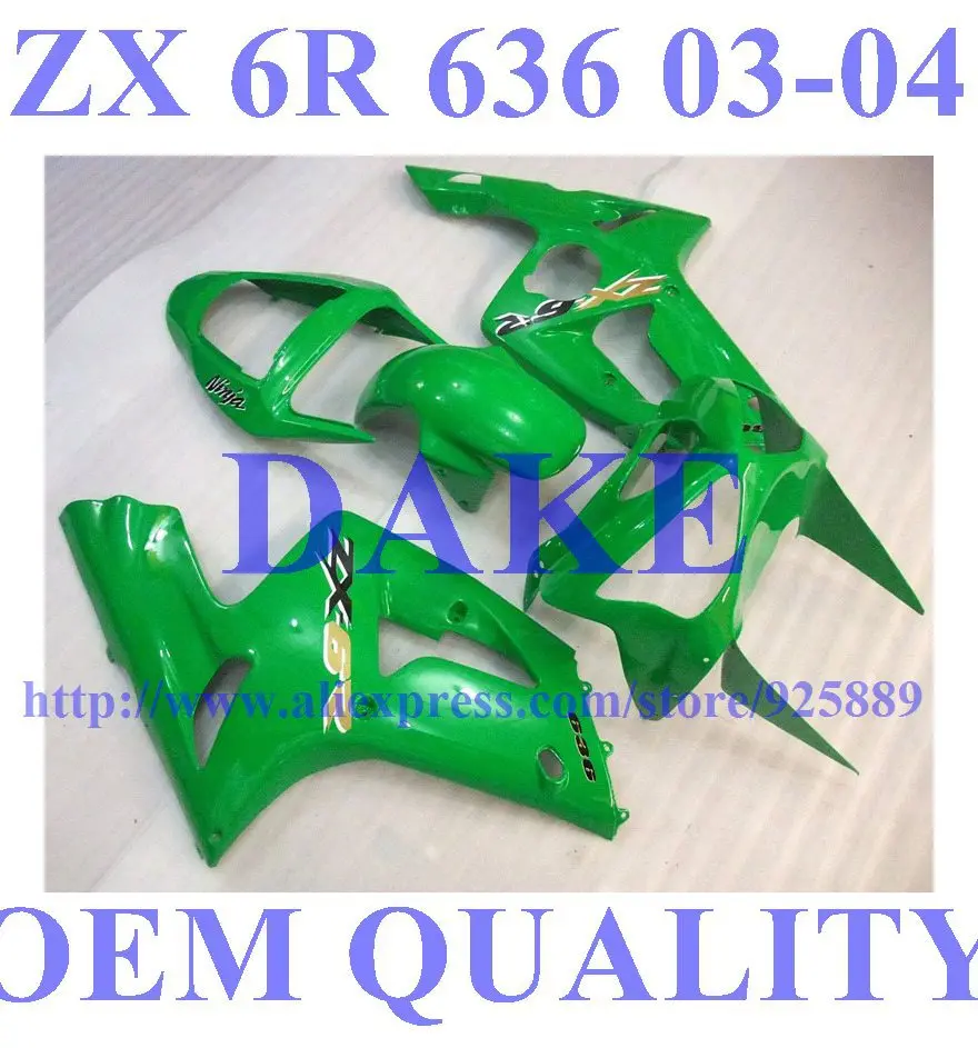

Tim Green Fairing Kit FOR NINJA ZX 6R 636 03 04 ZX-6R ZX6R 2003 2004 ZX 6R 03 04 ABS Fairings &windscreen