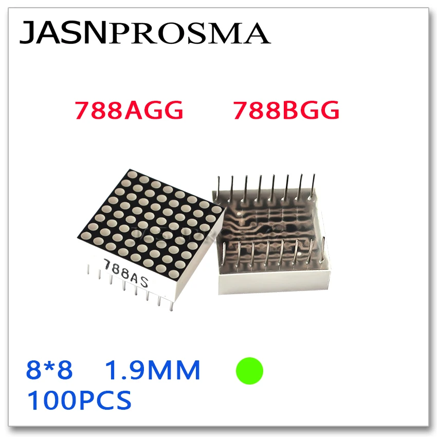 JASNPROSMA 8X8 1 9 мм нефритовый светодиодный светодиод 20 x 100 шт. 788AGG 788BGG анодный дисплей