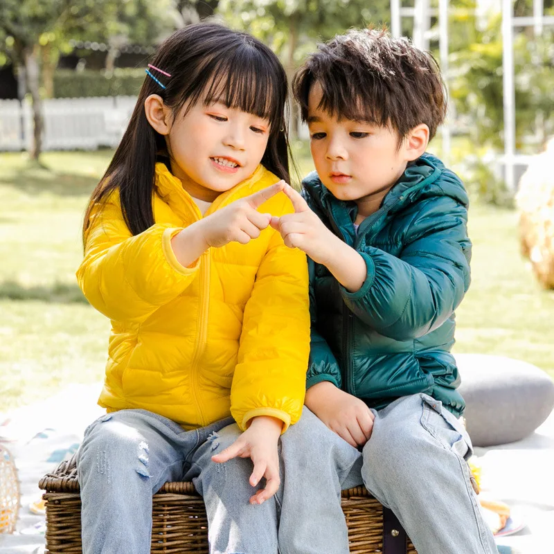 Осенне-зимняя детская куртка Детская тонкая пуховая Мужская и женская хлопковая