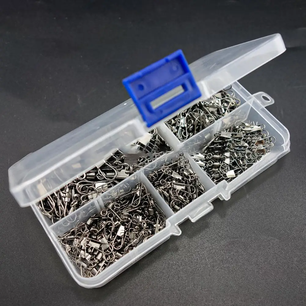 

300Pcs Snaps Swivels Ball Bearing Multifunction Silver Portable Fishing Connector Accessories Kit Set for Outdoor Fishing