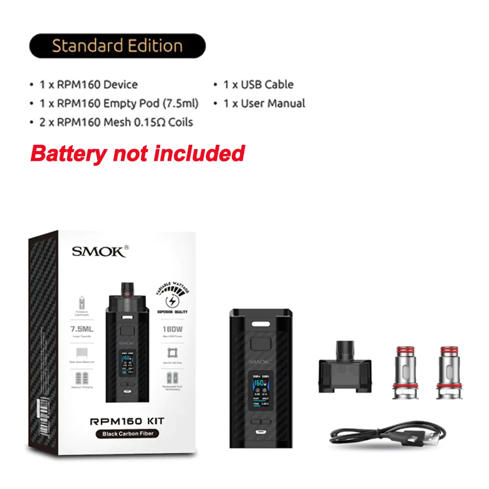 Набор для вейпа SMOK RPM160 160 Вт емкость 7 5 мл | Электроника