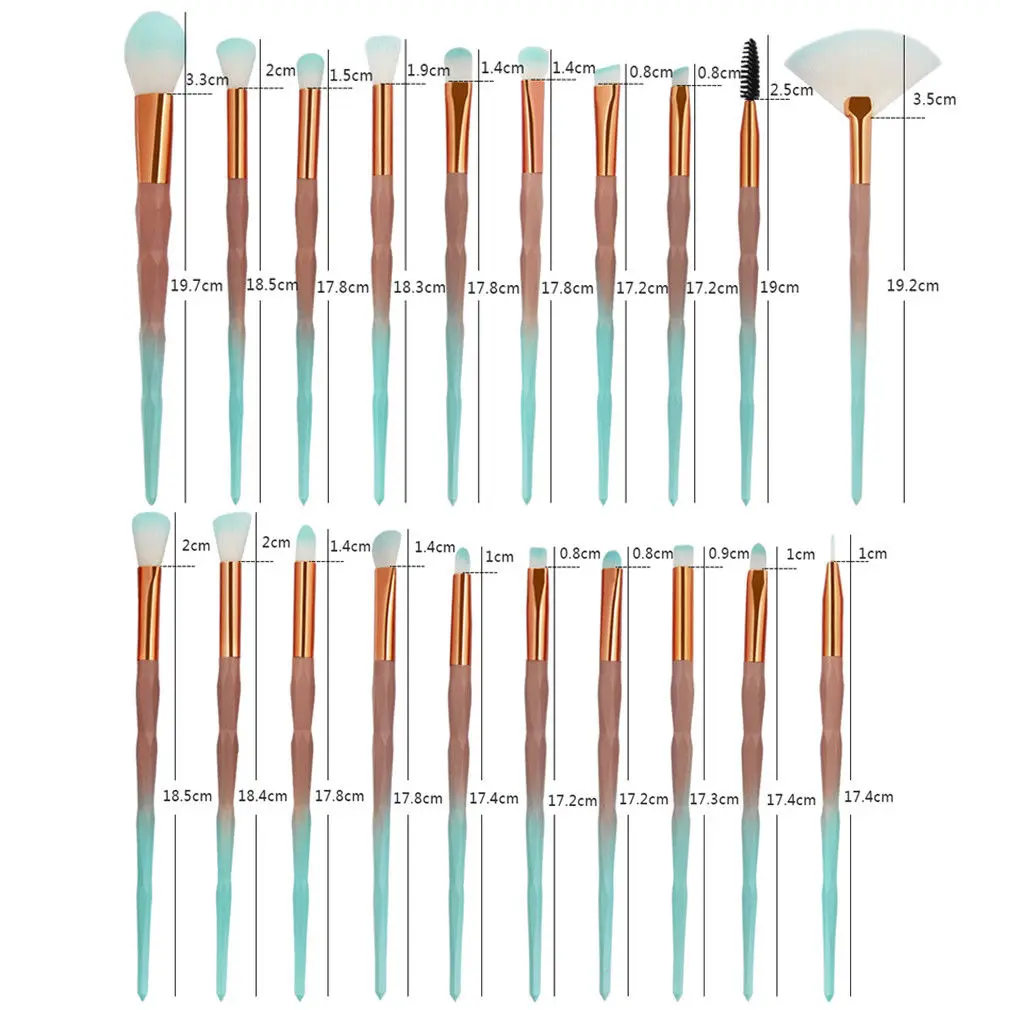 Набор кисточек для макияжа 20 шт. набор в виде единорога косметическая пудра кисть