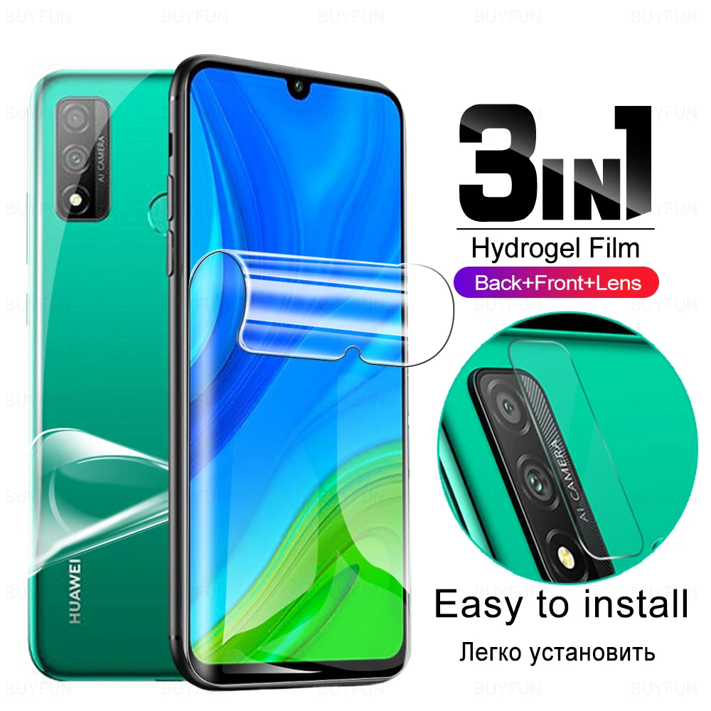 3в1 Гидрогелевая пленка для задней панели экрана Huawei P Smart 2020 2021 Z Pro Plus 2019 Защитная