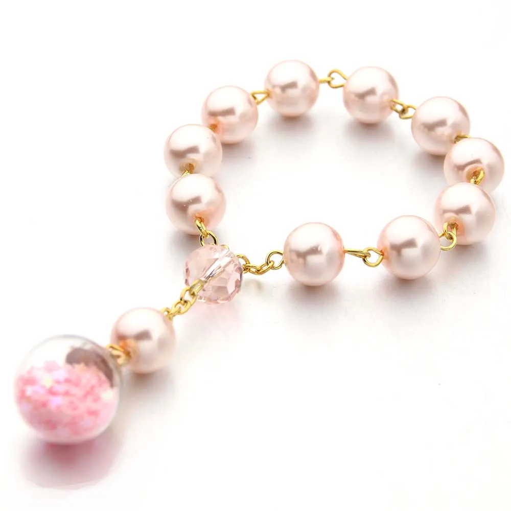 Ангел Искусственный Розовый стеклянный жемчуг сувениры для батозирования розы