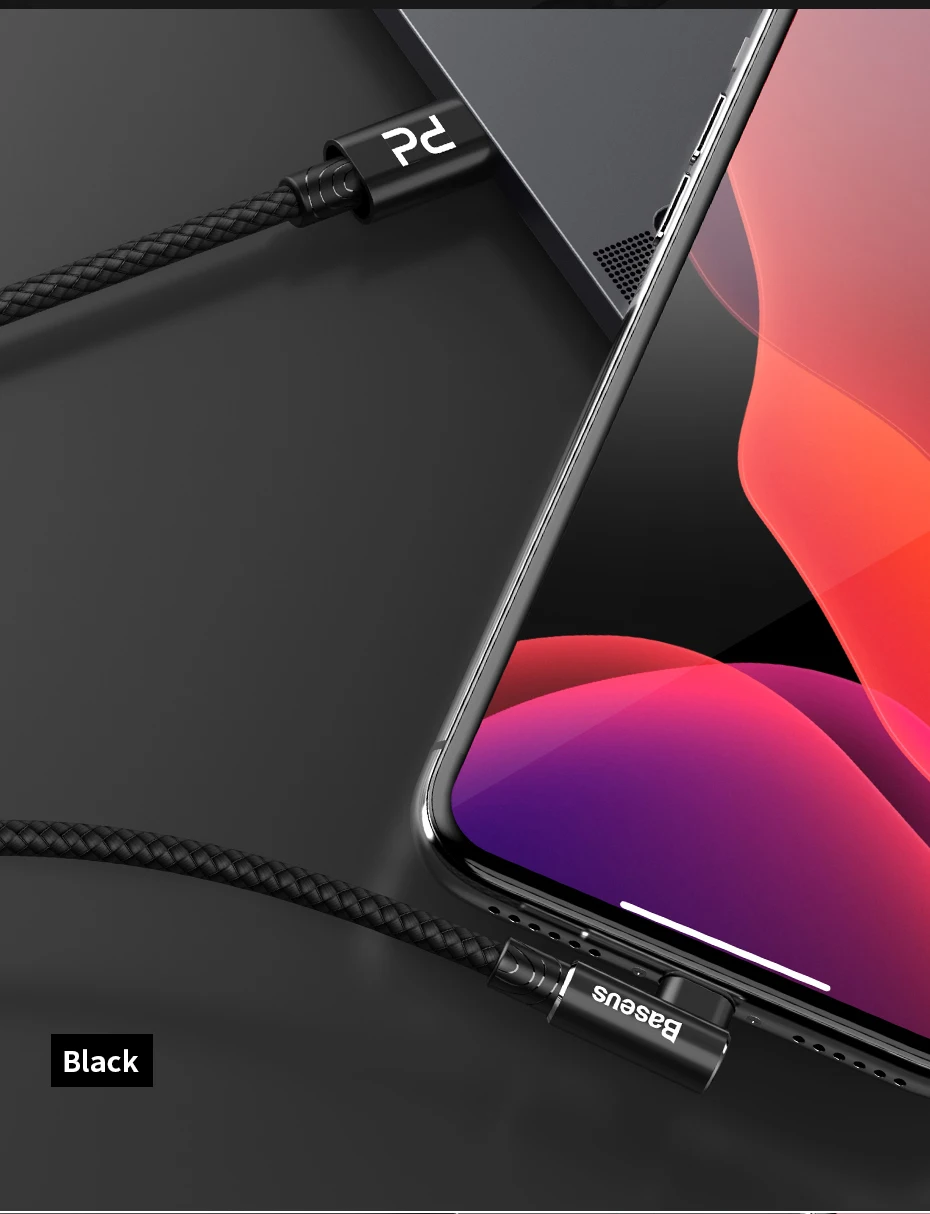 Baseus 18 Вт PD usb type C кабель для iPhone XS Max XR X 8 Plus Быстрая зарядка зарядное устройство USB кабель быстрая передача данных USB шнур провода