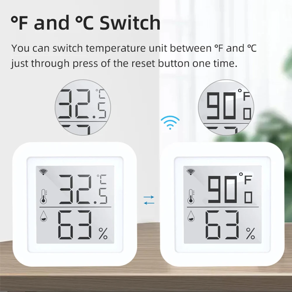 WIFI Temperature Humidity Sensor with LCD Screen Digital Thermometer Hygrometer Room Hygrothermograph Thermo-Hygrometer | Инструменты