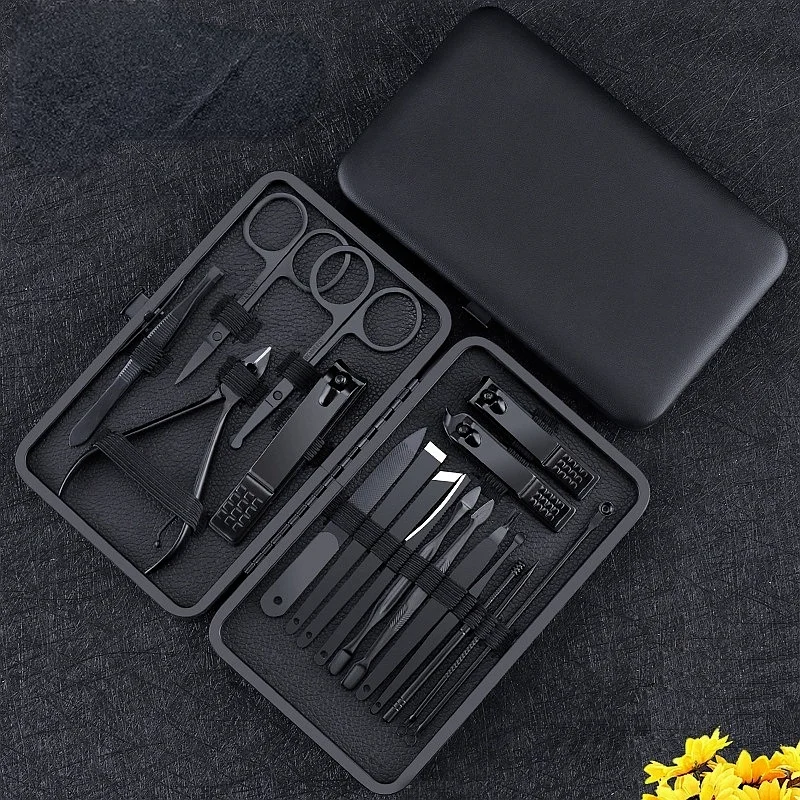 

12/16/18pcs Manicure Cutters Nail Clipper Set Household Stainless Steel Ear Spoon Nail Clippers Pedicure Nail Scissors Tool
