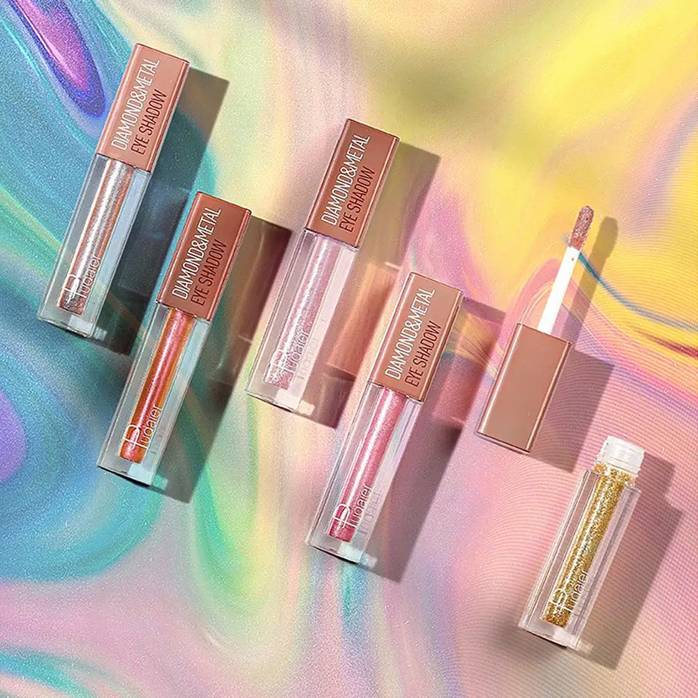 12 цветов блестящие жидкие тени для век мерцающие металлы цветные пигменты