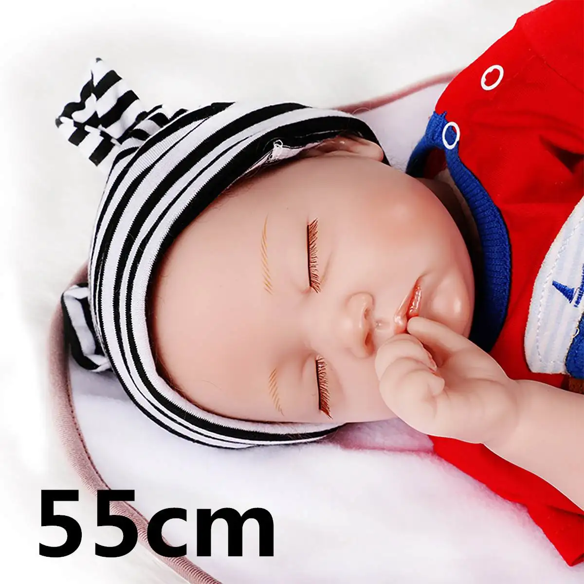 

55CM 22 Inch Slicone Reborn Doll Baby Cute Soft Handmade Realistic Baby Doll Toys for Kids Birthday Girl Boy Christmas Gift