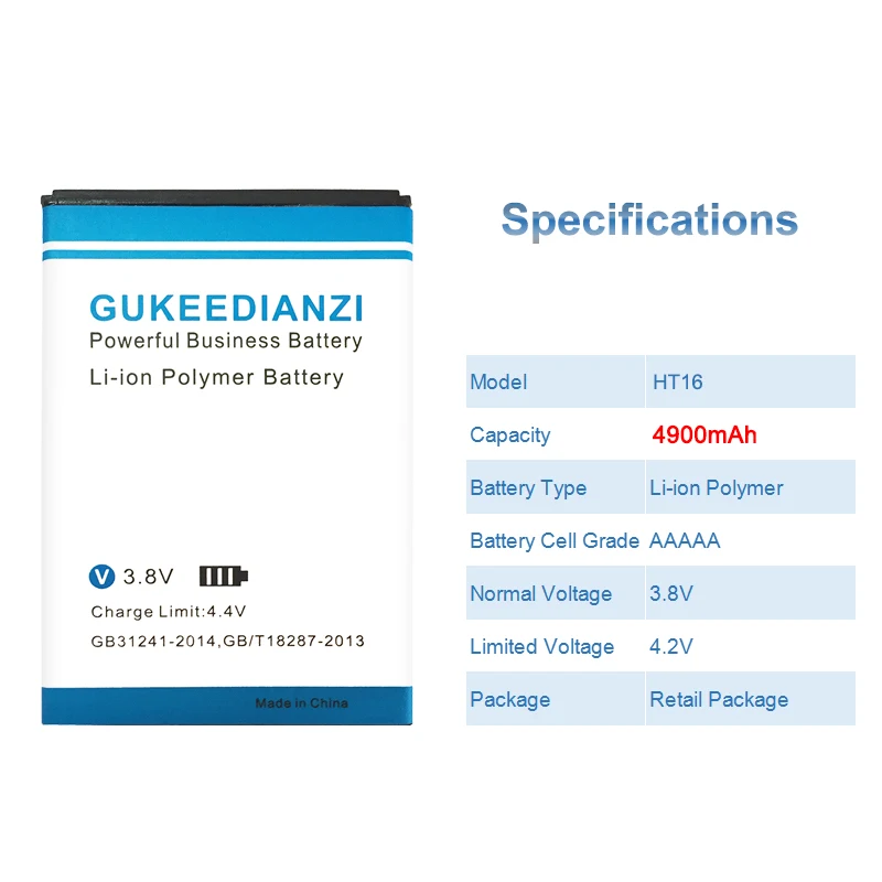 GUKEEDIANZI 4900mAh HT16 мобильный телефон литий полимерная батарея для HomTom стабильное