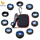 10 в 1 Набор объективов для камеры телефона рыбий глаз широкоугольный макрообъектив CPL фильтр калейдоскоп для смартфона