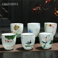 chanshova 80 150ml multiple patterns traditional chinese style handpainted ceramic teacup china porcelain small tea cups h132