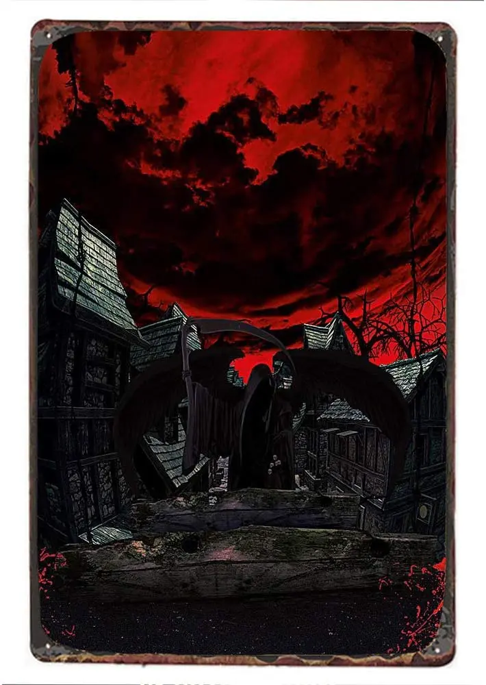 

Vintage Holiday Postcard - Wall Memorial Decoration Metal Tin Sign 11.8 x 7.8 Inch