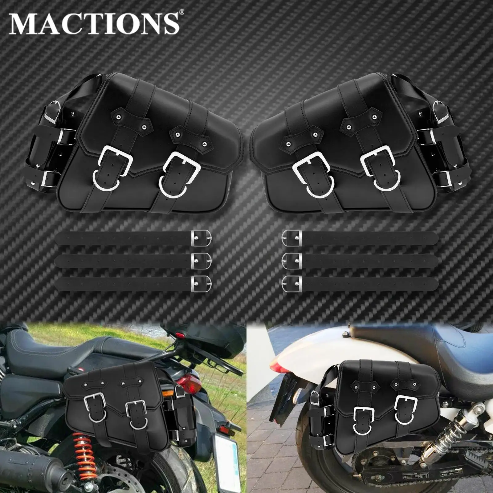 

Universal PU Leather Motorcycle Saddlebag Side Tool Luggage Bags Saddle Bags For Harley Sportster XL 883 For Honda For Suzuki